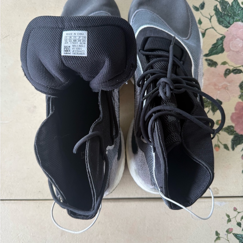 adidas Men's Black and Gray Athletic High-Top Sneakers